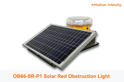 OB66 SR-P1 Solar L864 Red Flashing Obstruction Light